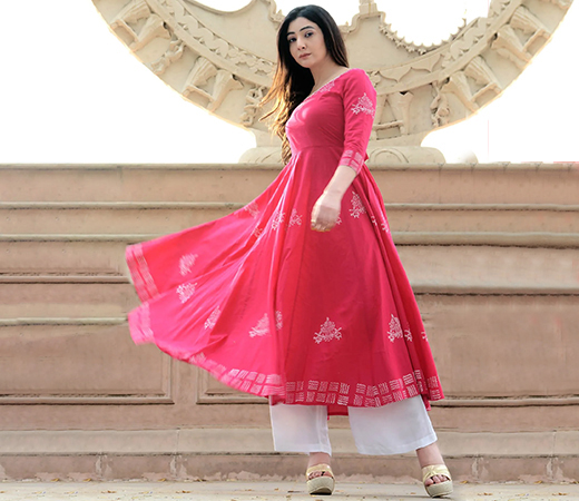 Indi Inside Block Printed Anarkali Kurta