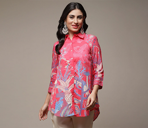 Biba Coral Printed Rayon Tunic