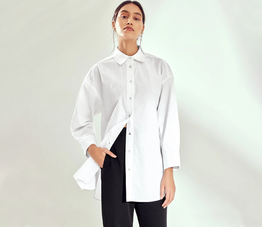 The Label Life White Drop Shoulder Shirt