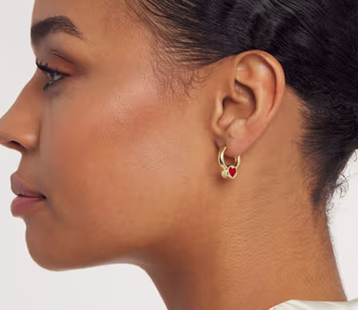 Heartie Heart Rock Huggie Earrings