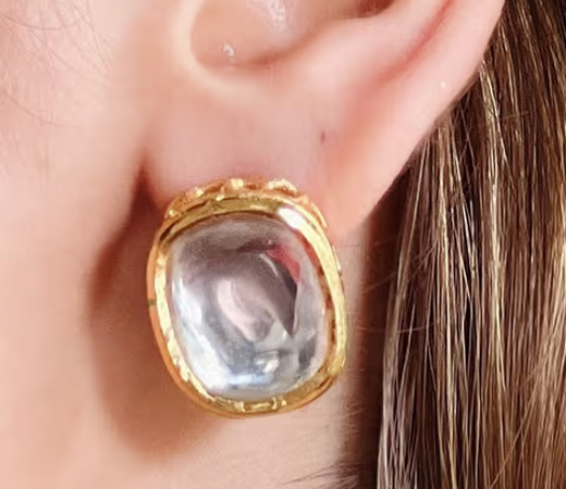 Statement Clear Kundan Studs