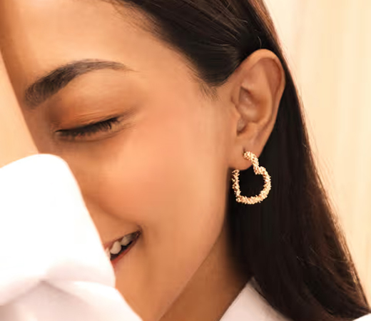 Gold Heart Hoops