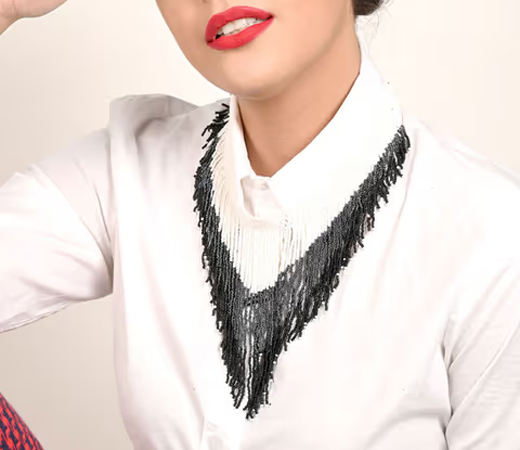 Black Solid Plain Thread Necklaces