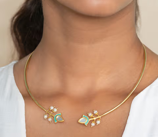 Wakhra Swag Necklace in Gold Plated Brass