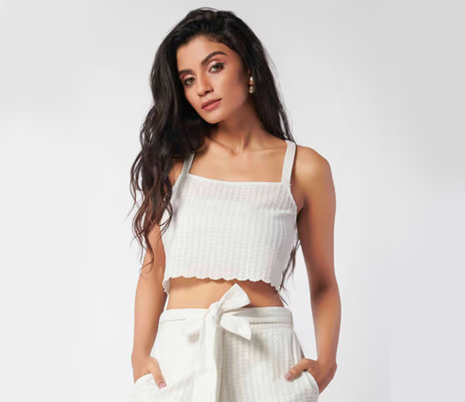 White Broderie Crop Cami