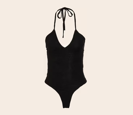 Lace Halter Neck Body-black