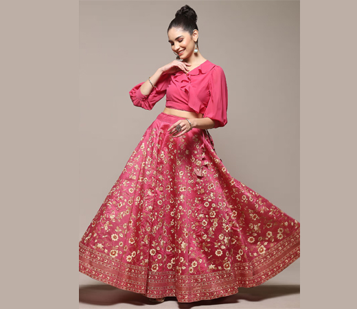 Pink Polyester Straight Skirt (Set of 2)