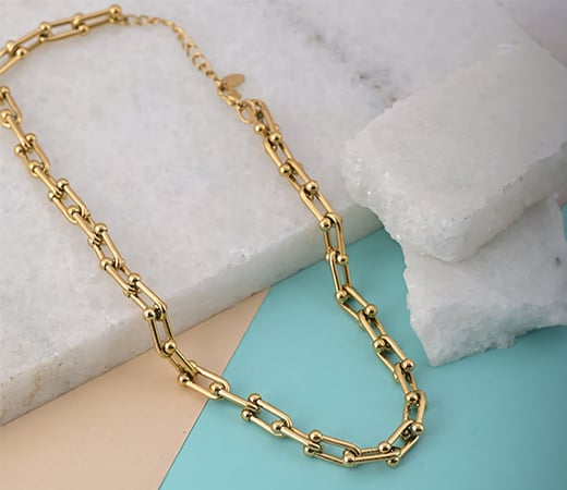 U Link Chain Necklace - 18k Gold Plated
