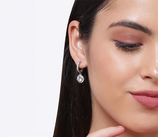 925 Sterling Silver Zircon Drizzle Drop EarRing for Women and Girls