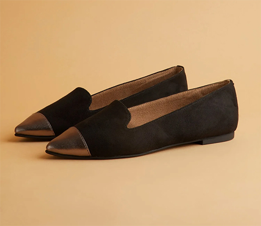 Black Solid Ballet Flats
