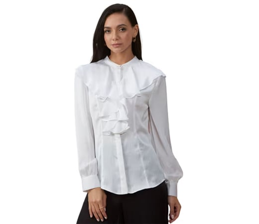 SIPL1002 Ivory Ruffle Top for Women