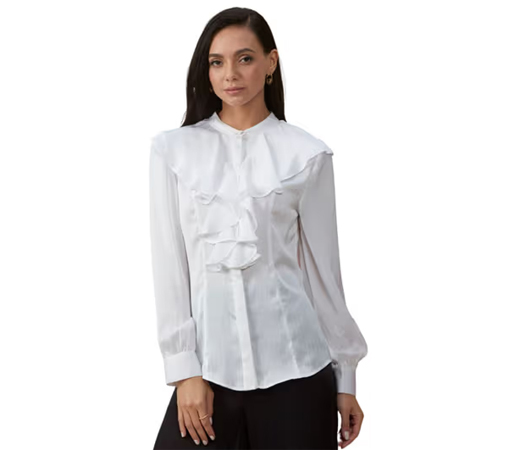 SIPL1002 Ivory Ruffle Top for Women