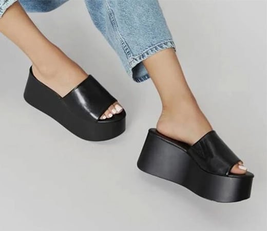 Women Black Solid-plain Heels