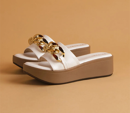 Embellished White Antara Wedges