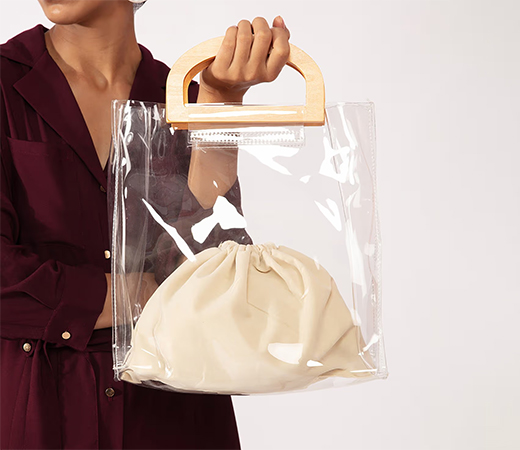 Transparent Solid Top Handle Everyday Bag
