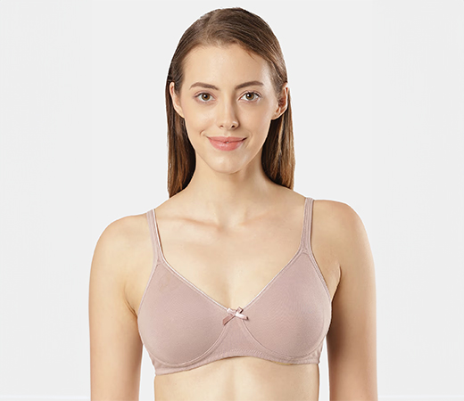1722 Wirefree Non Padded Cotton Elastane Medium Coverage Everyday Bra - Mocha