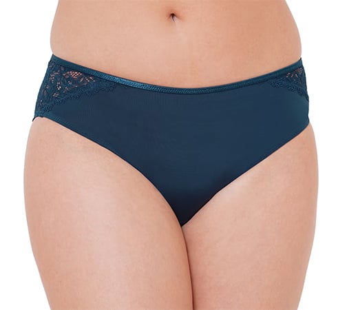 Women Blue Lacy Brief Panty