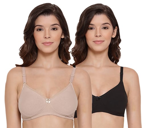 Women's Padded Support Bra 514 Pack Of 2 - Multi-Color