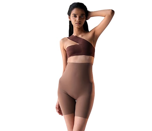 Shorty Core Brown Shapewear Thigh Sculpting, Butt-Lift & Back Support
