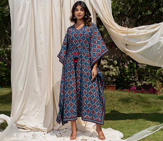 Navy Blue Embroidered Blouse