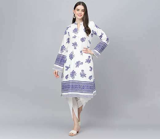 Navy Blue Embroidered Blouse