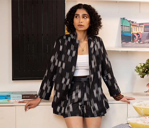 Navy Blue Embroidered Blouse