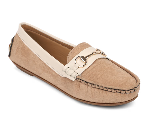 Beige Women Slip On Loafers