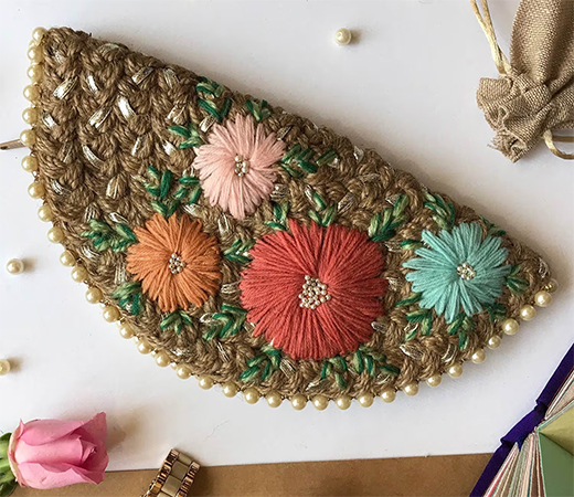 Navy Blue Embroidered Blouse