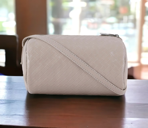 Grey Textured Sling Bag