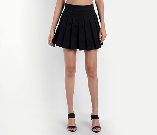 Miss Me Black Pleated Tennis Skirt