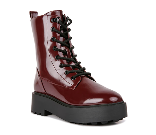 Burgundy Ankle Biker Boots