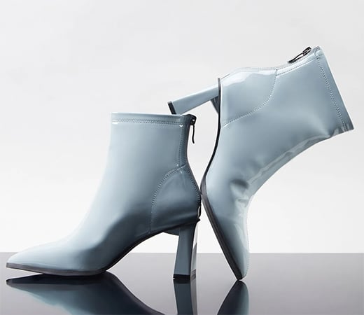 Blue Pointed Ankle Length Heeled Boots
