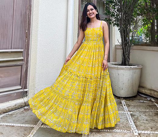 Vibrant Yellow Long Dress