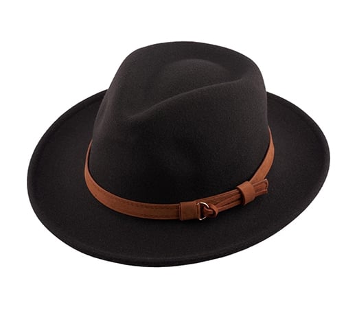 Homburg Solid Black Fedora Hat