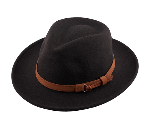 Homburg Solid Black Fedora Hat