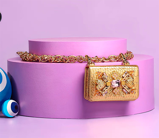 Luxe Gold Chain-link Belt Bag