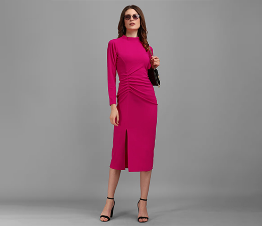 Navy Blue Scuba Corset Bodycon Dress