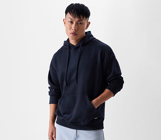 Solid Navy Blue Hoodie