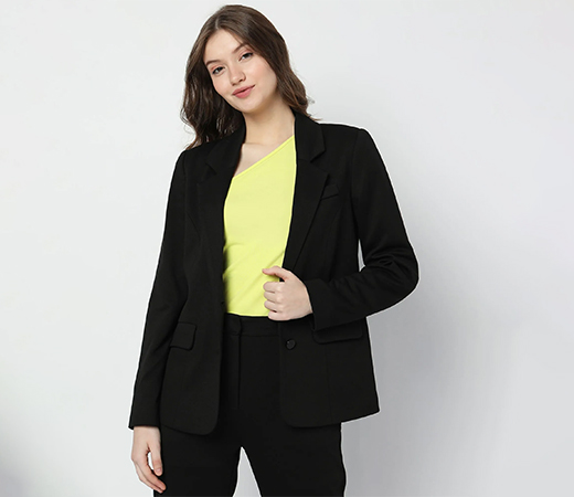 Black Double Button Blazer