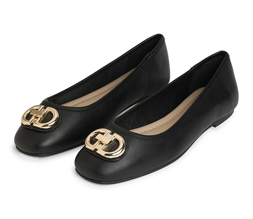 Courbe Womens Black Ballerina