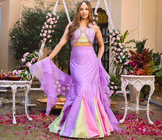 Lilac Mermaid Lehenga