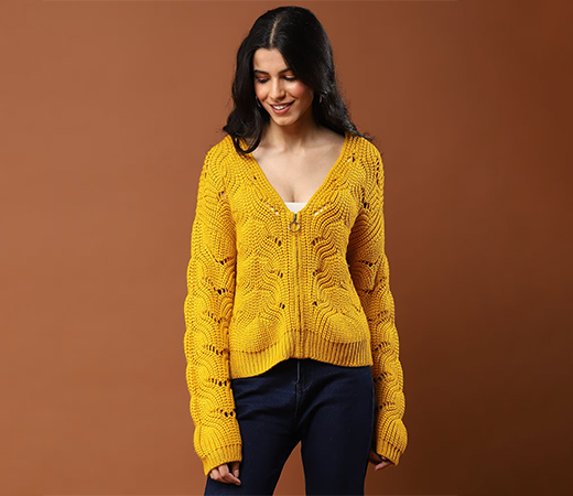 Yellow Techno Stitch Sweater