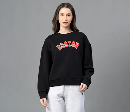 Women Black Graphic Print Sweatshirt