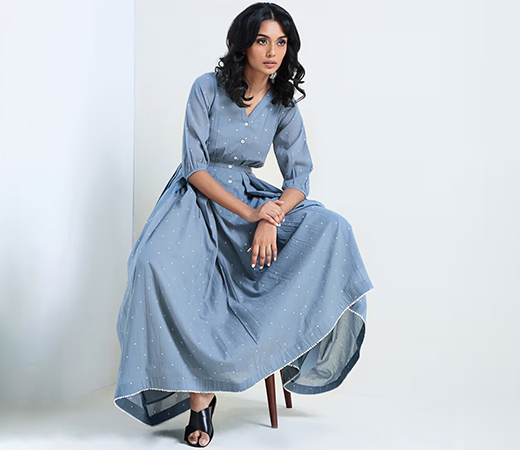 Blue Sprinkled Sky Dress