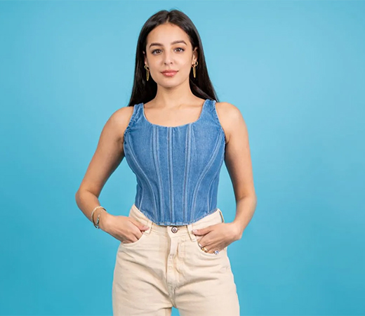 Fiona Denim Corset Top