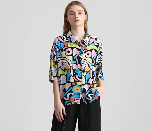 Multi-colour shirt with abstract print 
