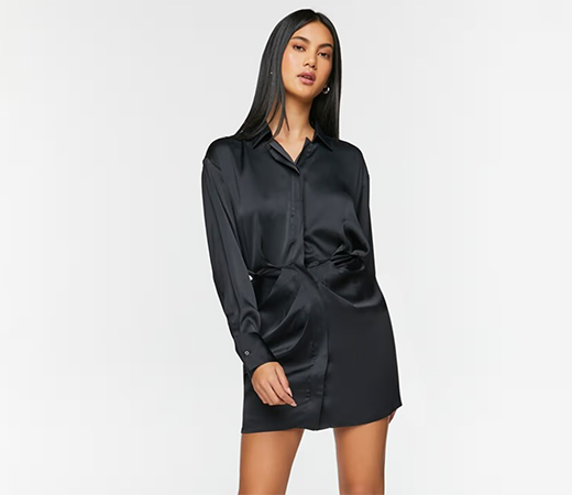 Black Mini Shirt Dress