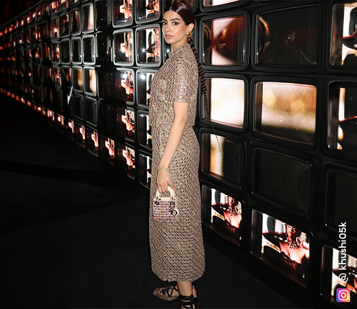 Khushi Kapoor spotted in a gold sequin dress