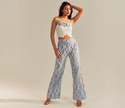 Model in classic Soho top with pants from Clothes On My Mind
