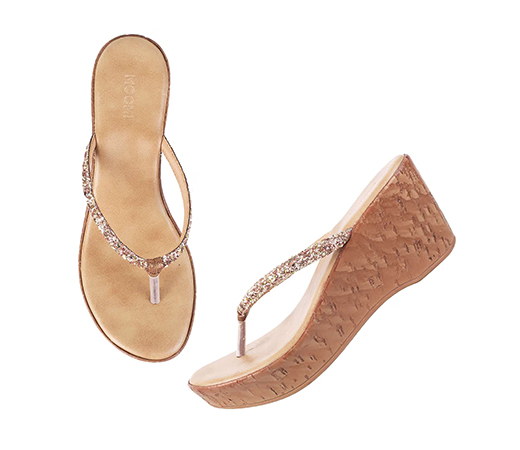 Mochi Gold Embellished Wedges